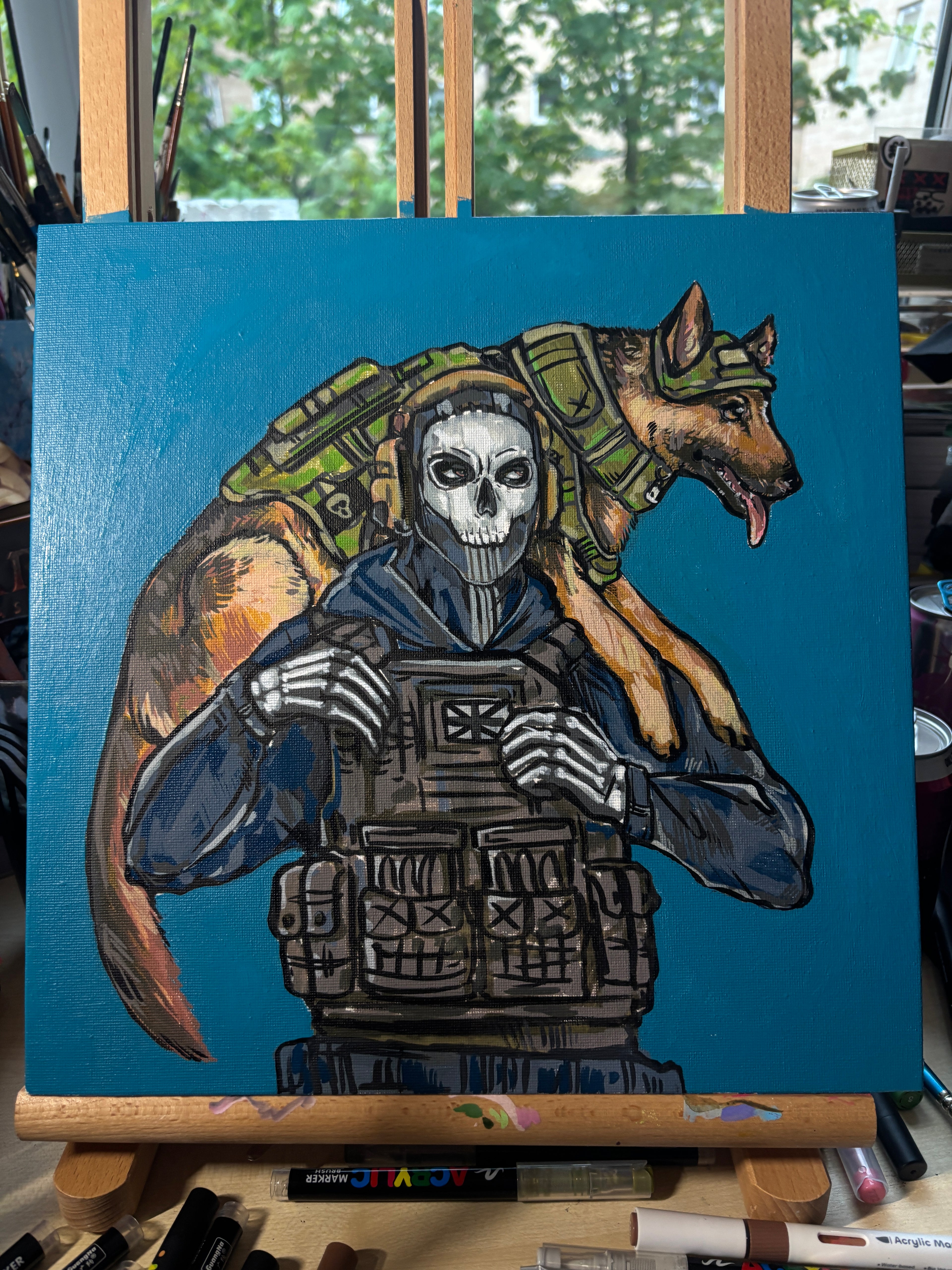 GHOST AND RILEY PAINTING
