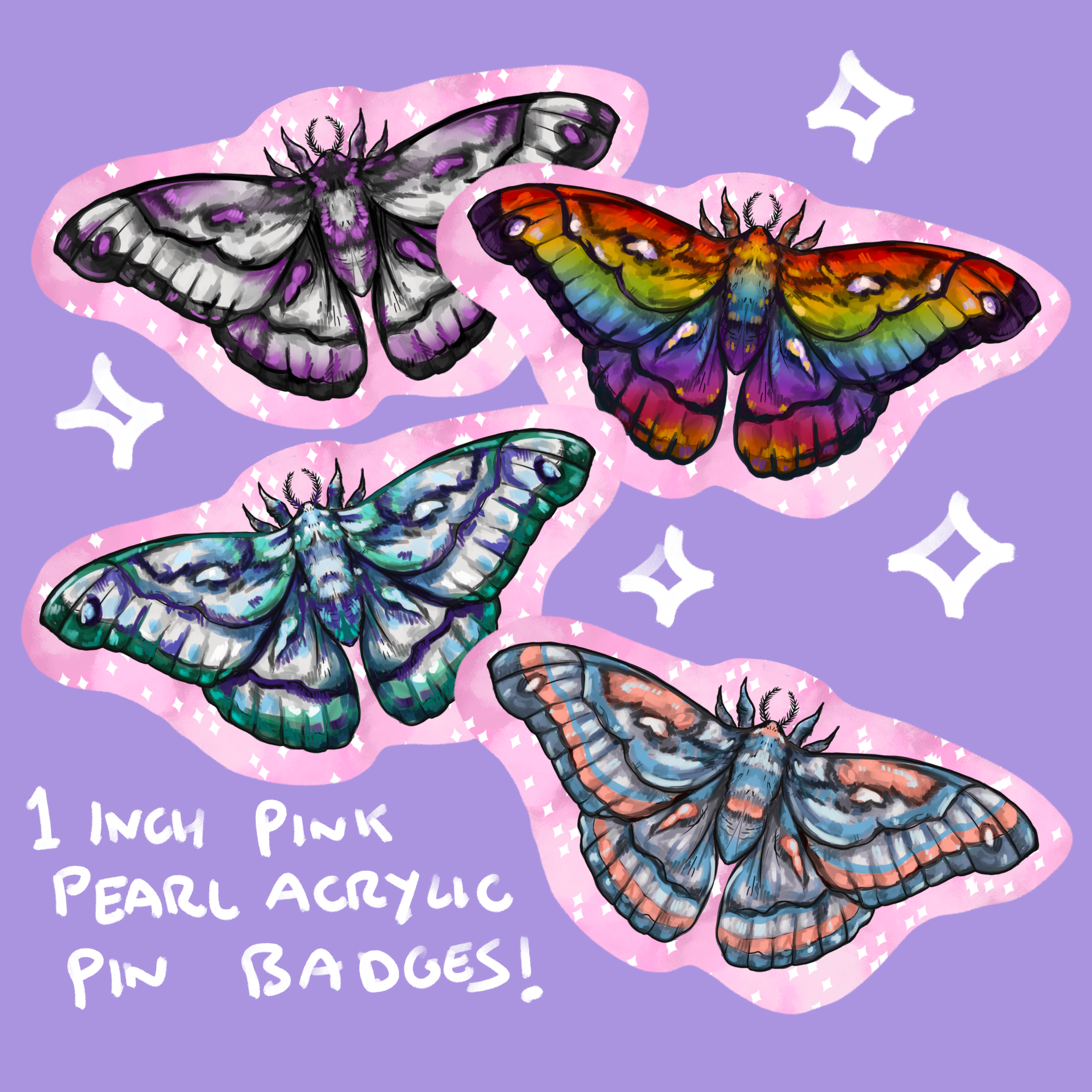 PRIDE MOTH PINS