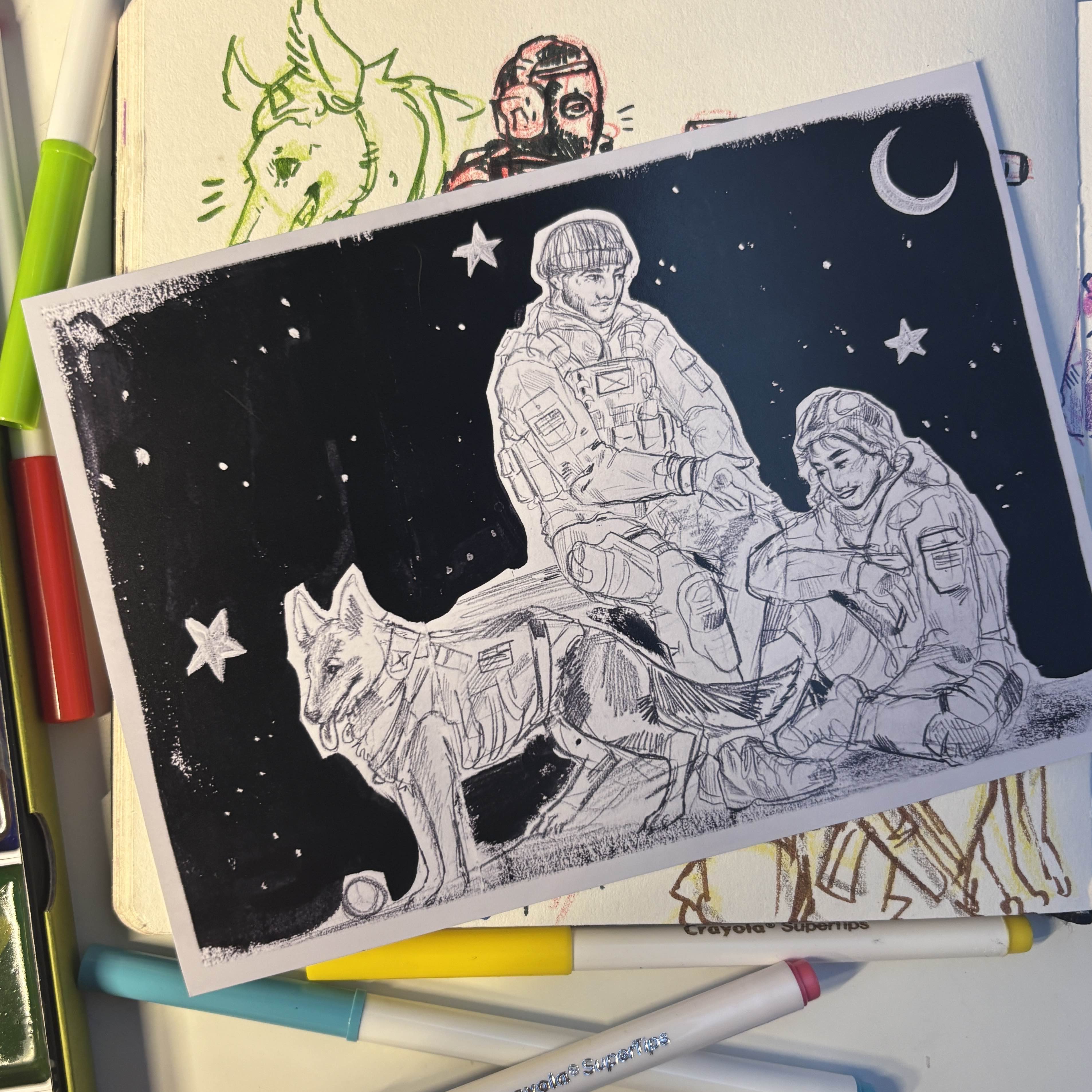 GHOSTS SKETCH ART PRINT